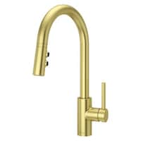 Pfister Fullerton Pull-Down Kitchen Faucet, Brush Gold Front_Three_Fourths_Angled_Left