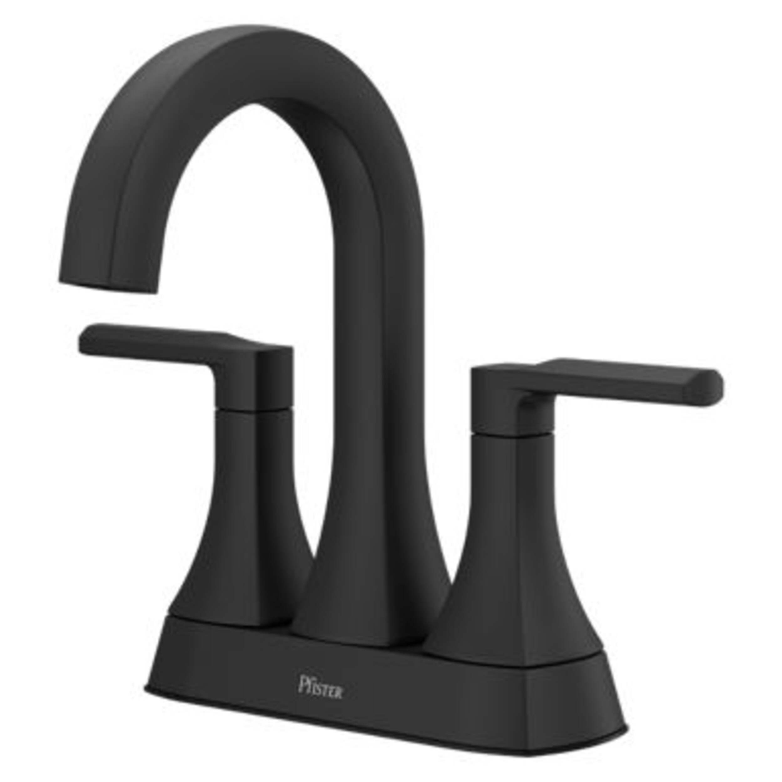 Robinet de bain à jeu central Pfister Vaneri de 4 po, noir mat Front_Three_Fourths_Angled_Left