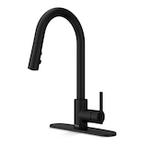 Pfister Modern Pull-Down Kitchen Faucet, Matte Black Front_Three_Fourths_Angled_Left