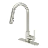 Robinet évier à bec extensible Pfister Modern, acier inoxydable Front_Three_Fourths_Angled_Left