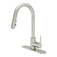 Robinet évier à bec extensible Pfister Modern, acier inoxydable Front_Three_Fourths_Angled_Left