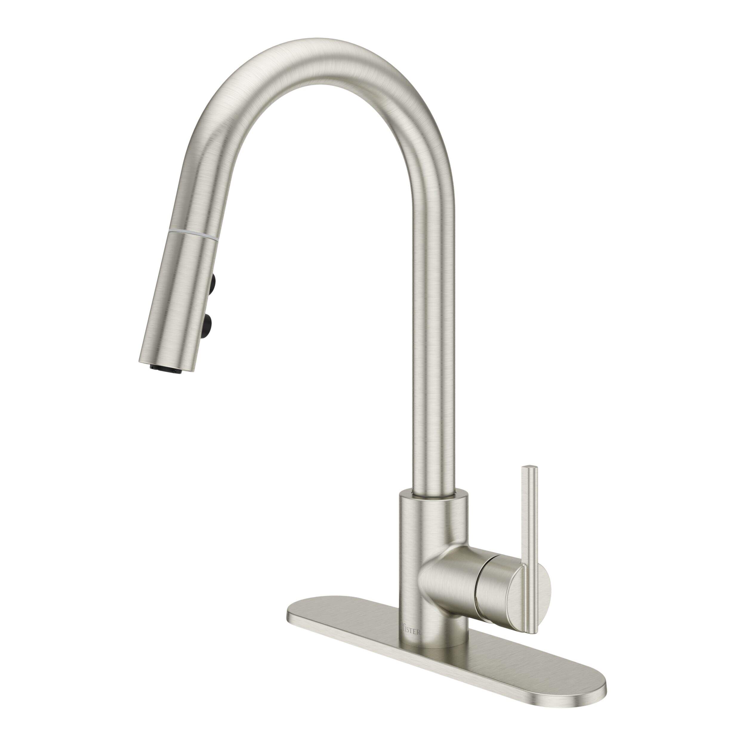 Pfister Modern Pull-Down Kitchen Faucet, Stainless Steel Front_Three_Fourths_Angled_Left
