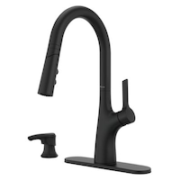 Pfister Ceylon Pull-Down Kitchen Faucet, Matte Black Front_Three_Fourths_Angled_Left