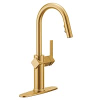 Moen Joric 1-Handle Pull-Down Kitchen Faucet, Brushed Gold Front_Three_Fourths_Angled_Right
