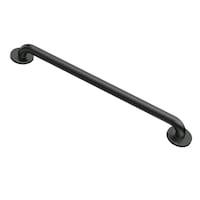 Moen Concealed Grab Bar for Bathroom Shower Safety, Matte Black, 24-in Front_Three_Fourths_Angled_Left