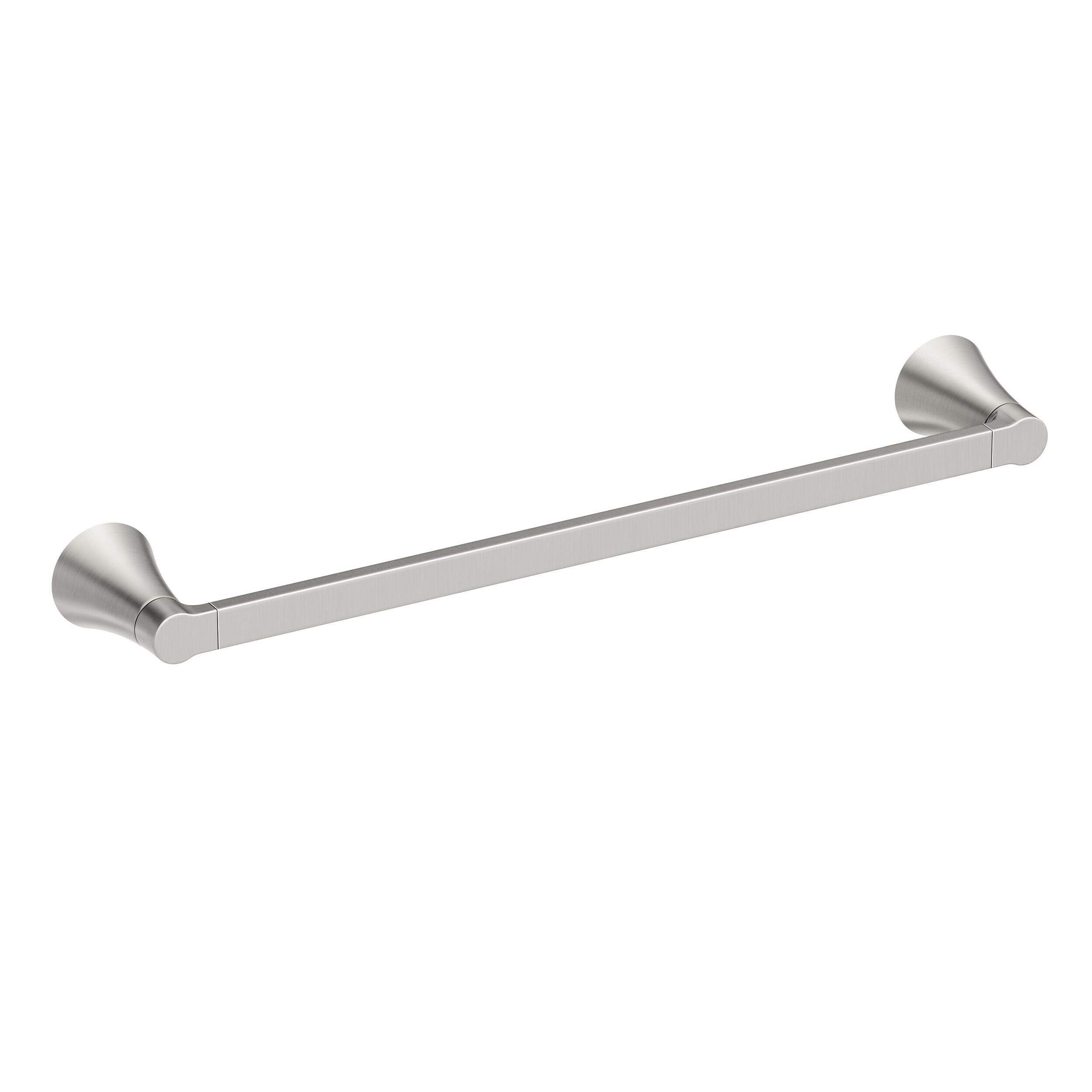Moen Mikah Towel Bar, Spot Resist™ Brushed Nickel, 18-in Front_Three_Fourths_Angled_Right