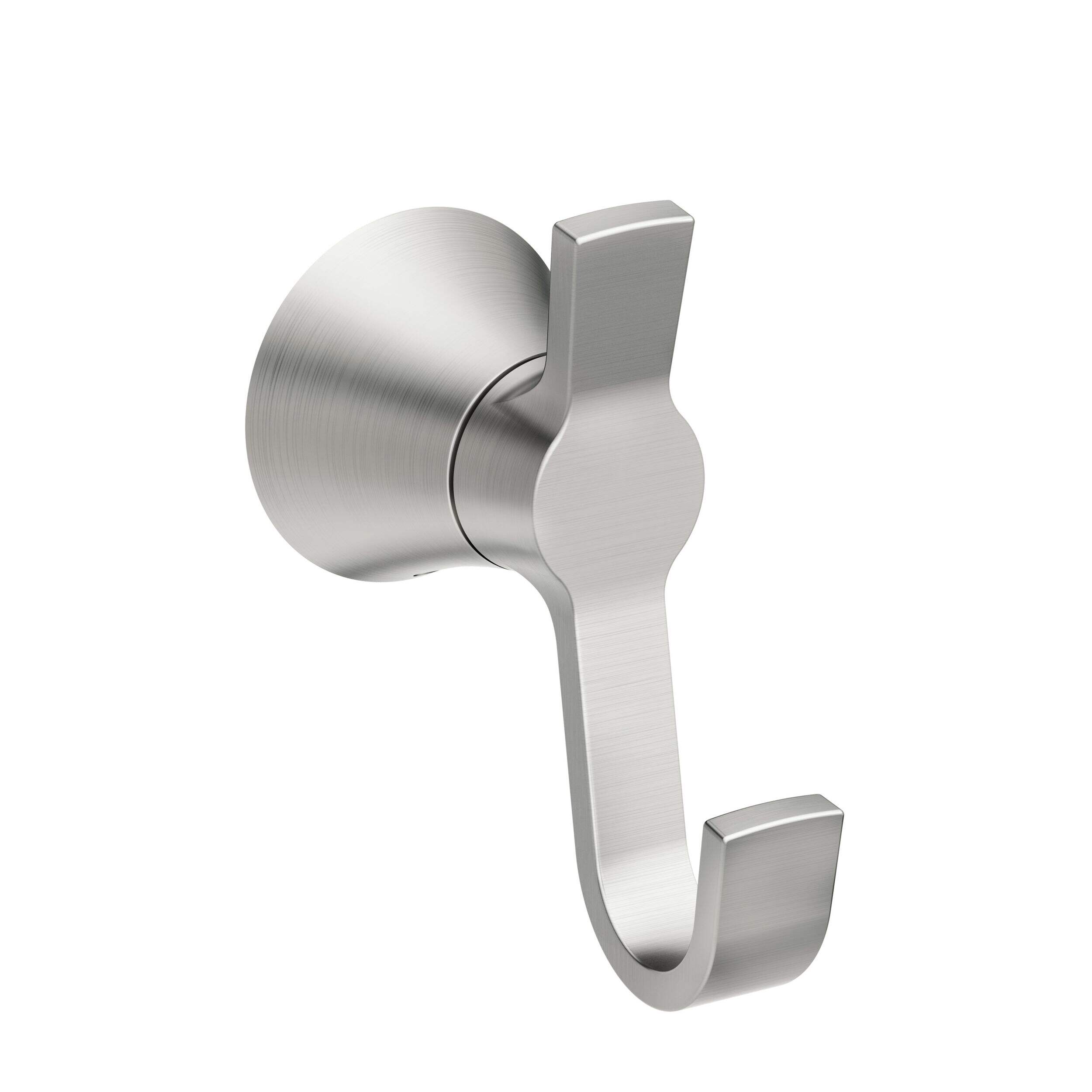 Moen Mikah Heavy-Duty Robe Hook, Spot Resist™ Brushed Nickel Front_Three_Fourths_Angled_Right
