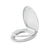 Danze Slow Close Elongated Toilet Seat with Built-In Potty Seat, Antibacterial Front_Angled_Left