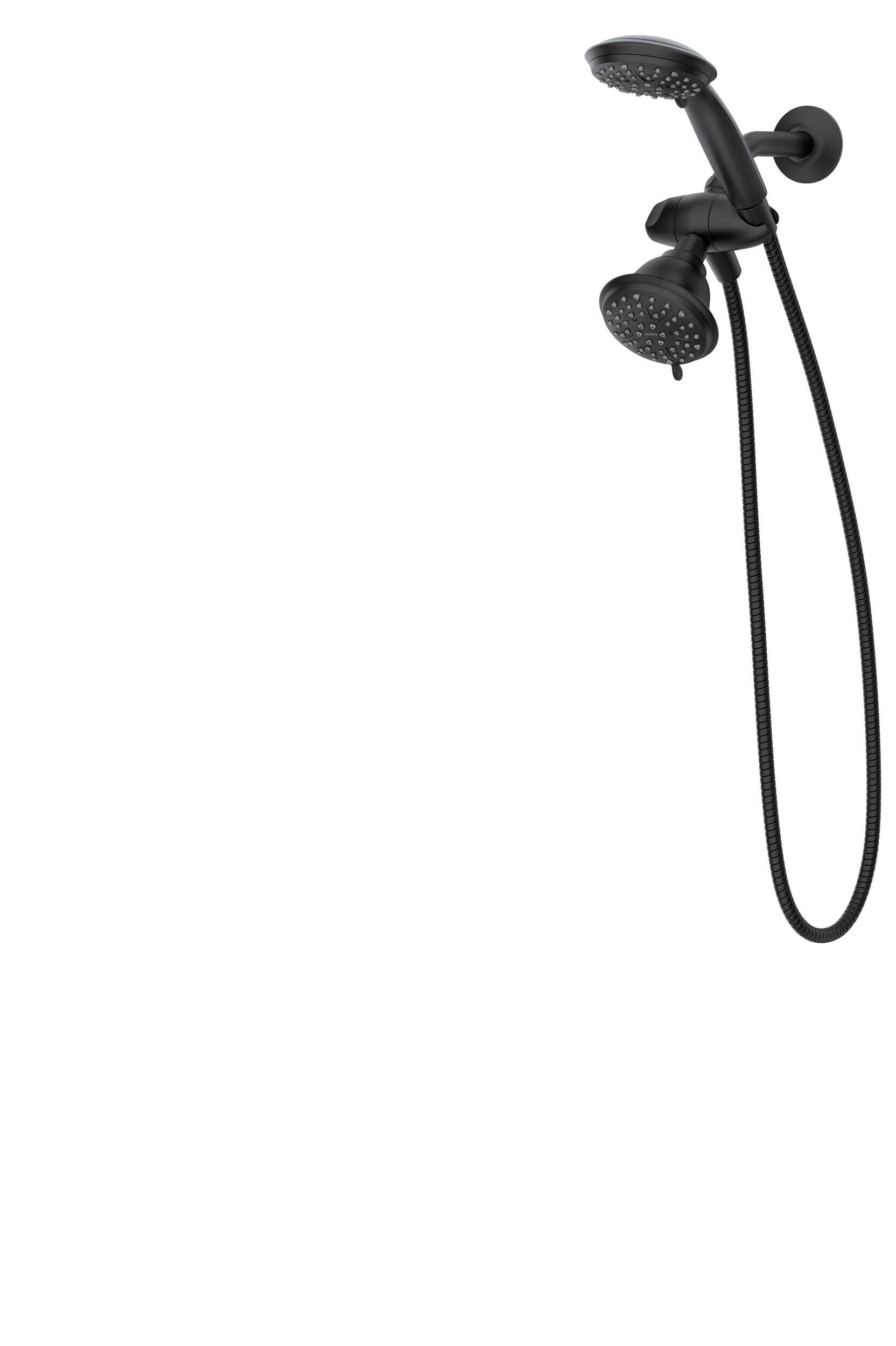 Moen Attune Combination 6-Setting Handshower & 8-Setting Wall Mount Shower, Matte Black Front_Three_Fourths_Angled_Left