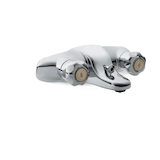 Pomme de douche ronde Peerless PlumbShop à double poignée et à 1 pulvérisation, pour baignoire et douche, chrome Front_Three_Fourths_Angled_Right