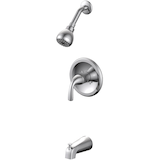 Pomme de douche murale Danze Renovate à poignée simple et 1 réglage, pour baignoire et douche, chrome Front_Angled_Left