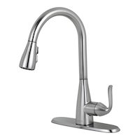 Delta Faucet Grenville Single Handle Pull Down Kitchen Faucet, Brushed Nickel Front_Angled_Left