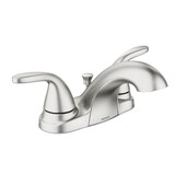 Moen Adler Double Handle Bathroom Faucet, Spot Resist™ Brushed Nickel Front_Angled_Right