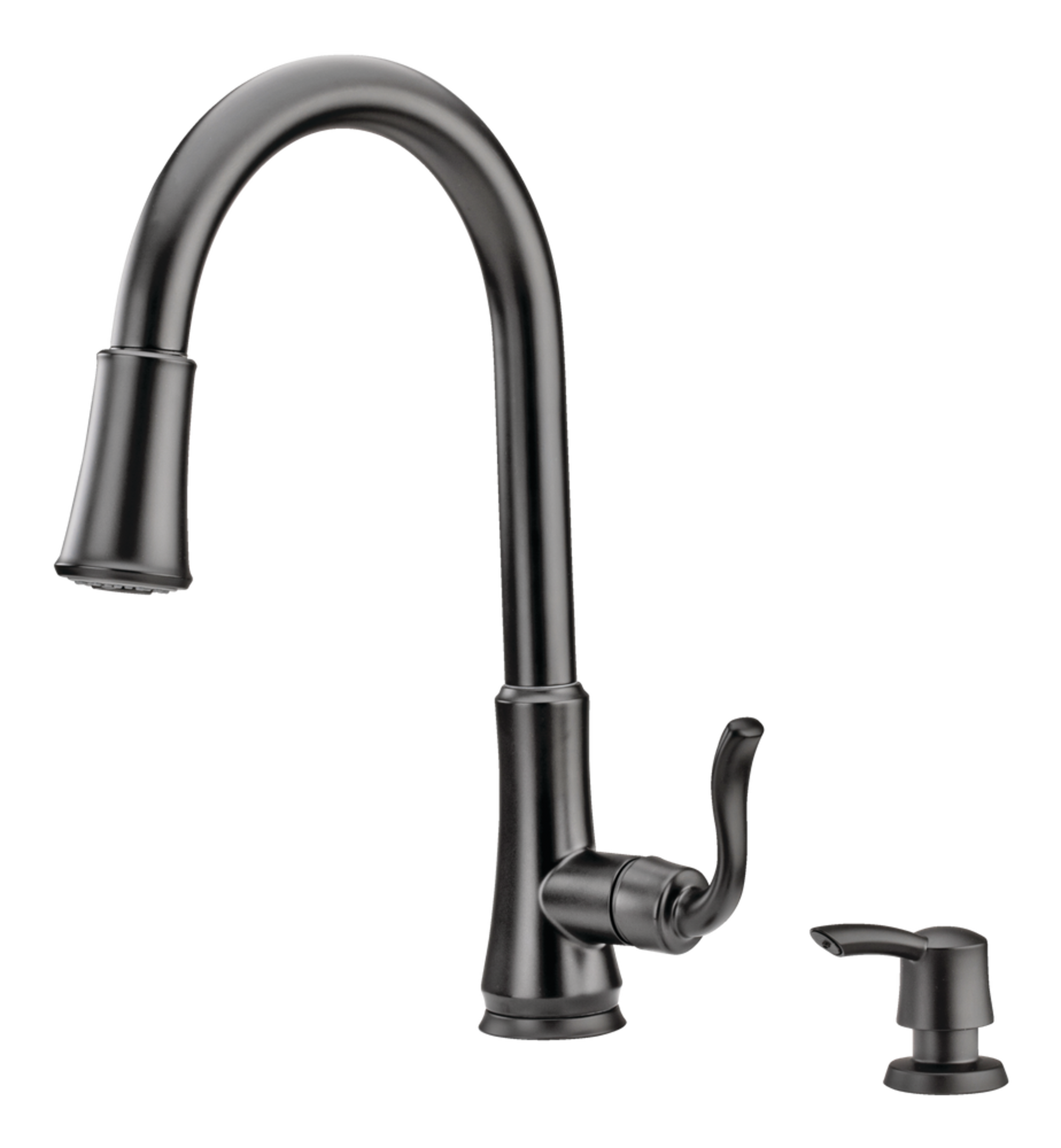 Pfister Cagney Single Handle High Arc Pull Down Kitchen Faucet, Black
