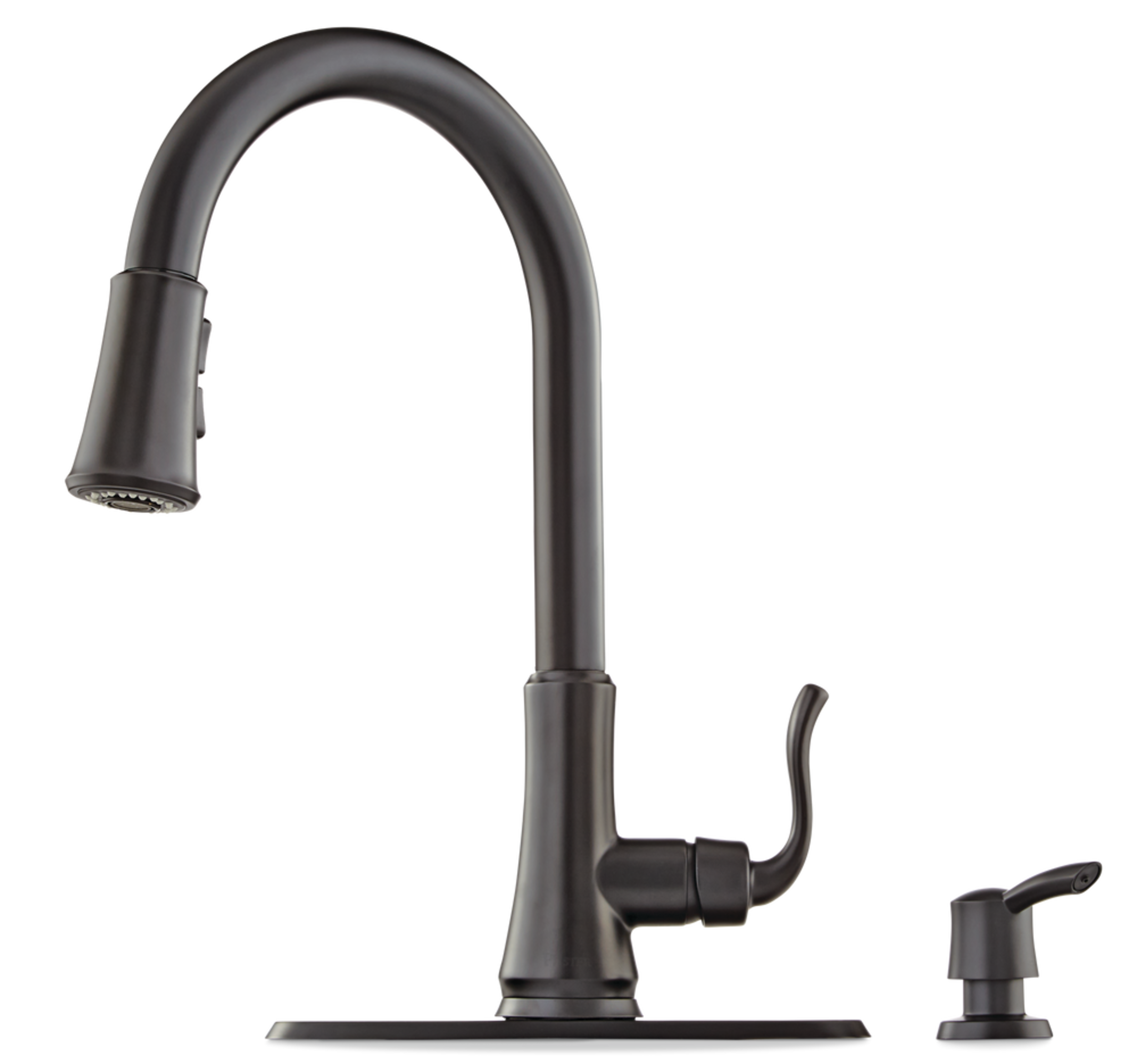Pfister Cagney Single Handle High Arc Pull Down Kitchen Faucet, Black