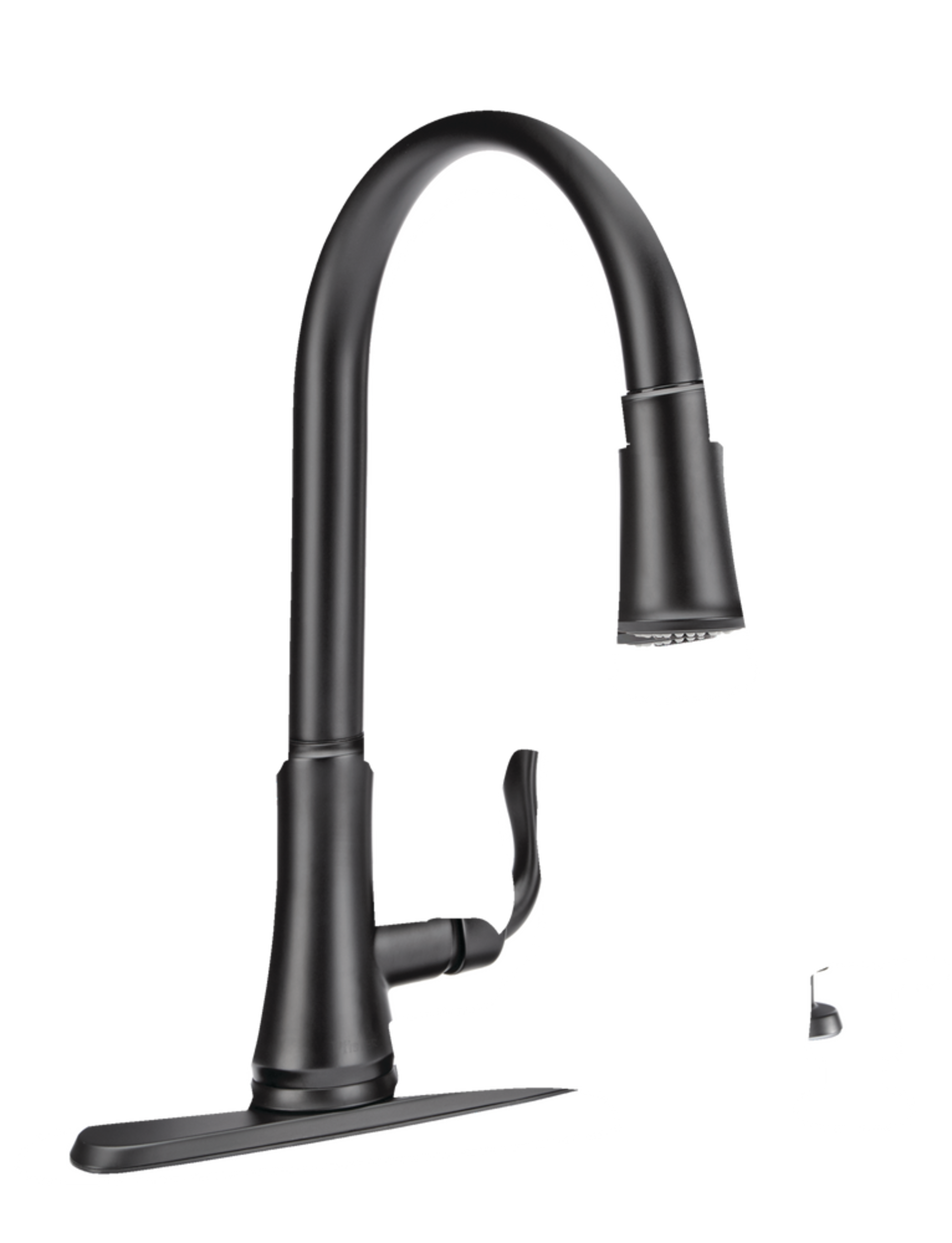 Pfister Cagney Single Handle High Arc Pull Down Kitchen Faucet, Black