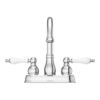Pfister Henlow Double Handle High Arc 4-in Centreset Bathroom Sink Faucet, Push & Seal™ Drain, Polished Chrome Front_Flat