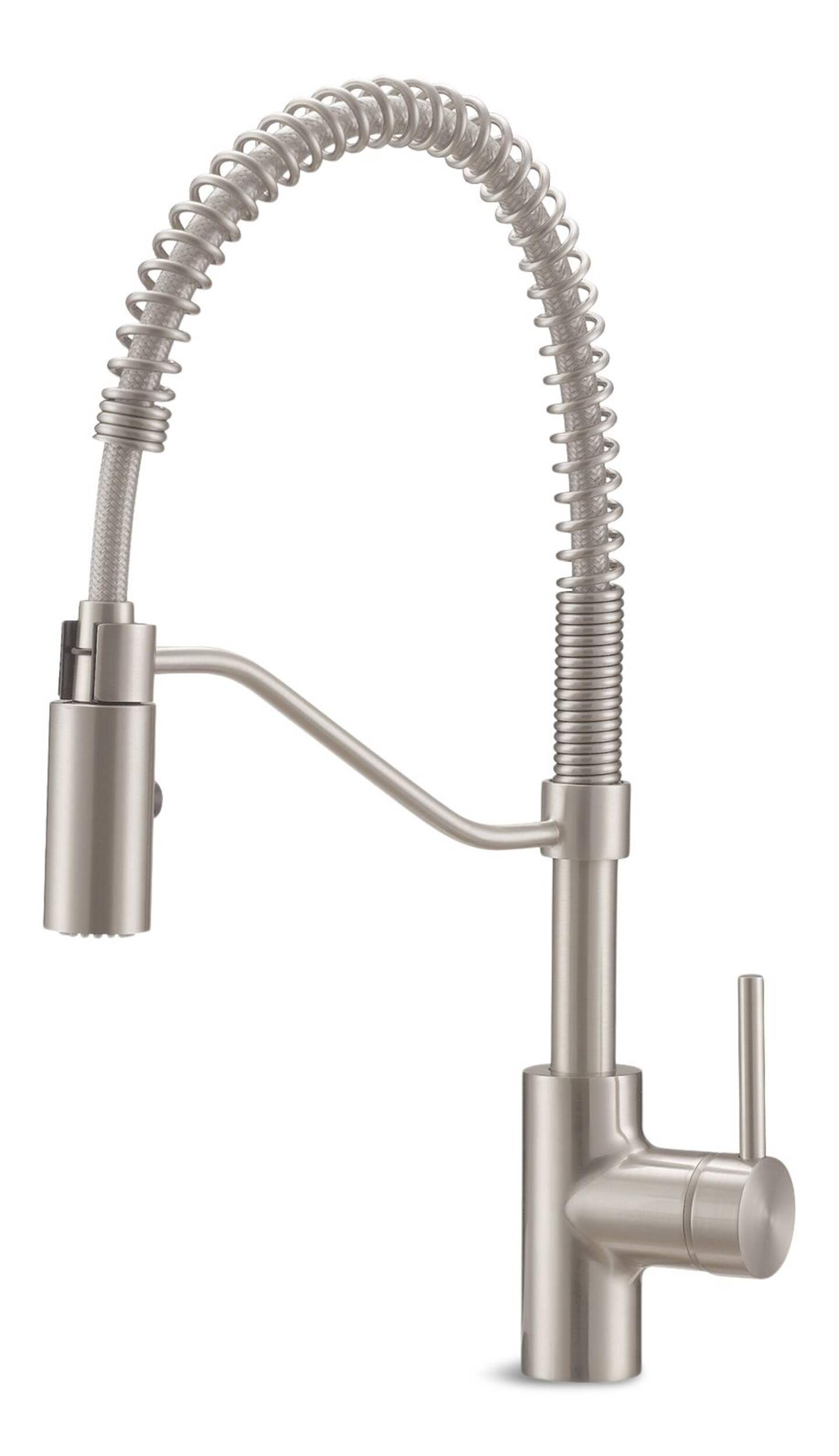 Danze Jasper Single Handle Pull Down Kitchen Faucet, Stainless Steel Front_Three_Fourths_Angled_Left