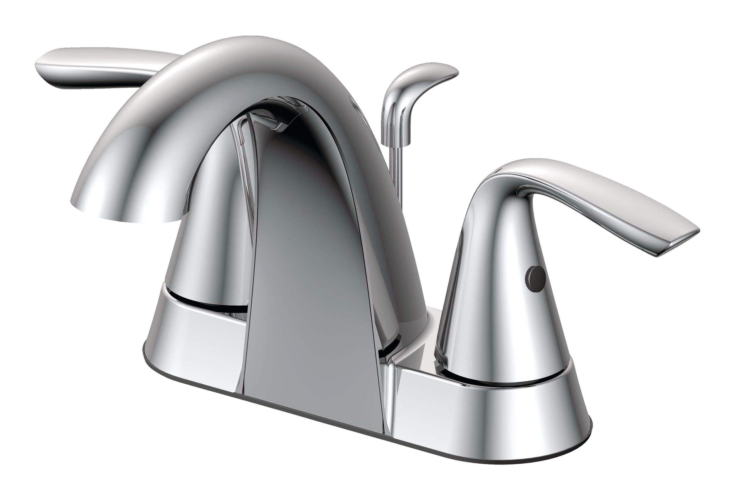 Danze Gallant Double Handle 4-in Centreset Bathroom Sink Faucet with Pop-up Drain, Chrome Front_Angled_Left