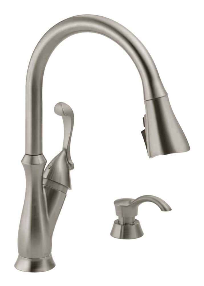 Delta Faucet Arabella Single Handle Pull Down Kitchen Faucet, Stainless ...