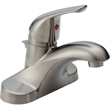 Delta Faucet Principals Single Handle 4-in Centreset Bathroom Sink Faucet, WaterSense® Certified, Brushed Nickel Front_Angled_Right