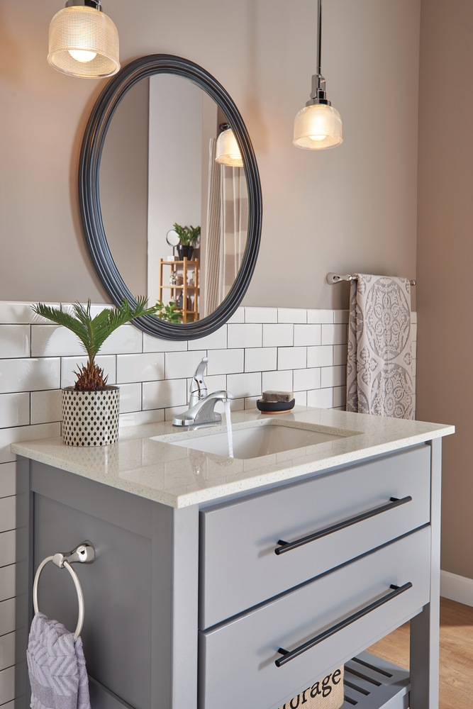 de lavabo de salle de bains Delta Faucet Principals, à poignée simple, certifié