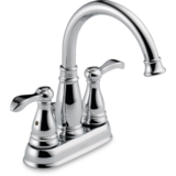 Robinet de lavabo de salle de bains central à arche haute Delta Faucet Porter, à double poignée, certifié WaterSense, 4&nbsp;po, chrome Front_Angled_Right