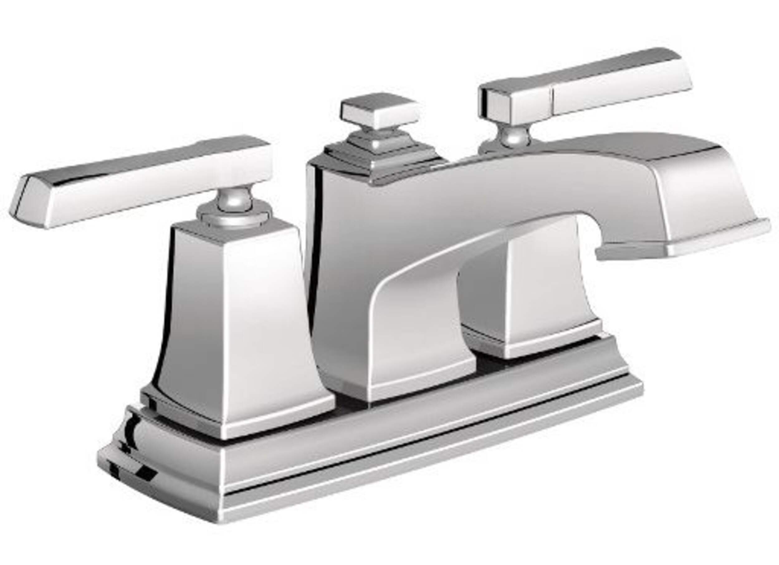 Robinet de lavabo central Moen Boardwalk, 2 leviers, chrome Front_Three_Fourths_Angled_Right