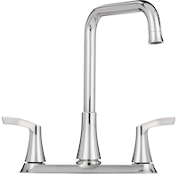 Moen Danika Double Handle Kitchen Faucet, Chrome Front_Flat