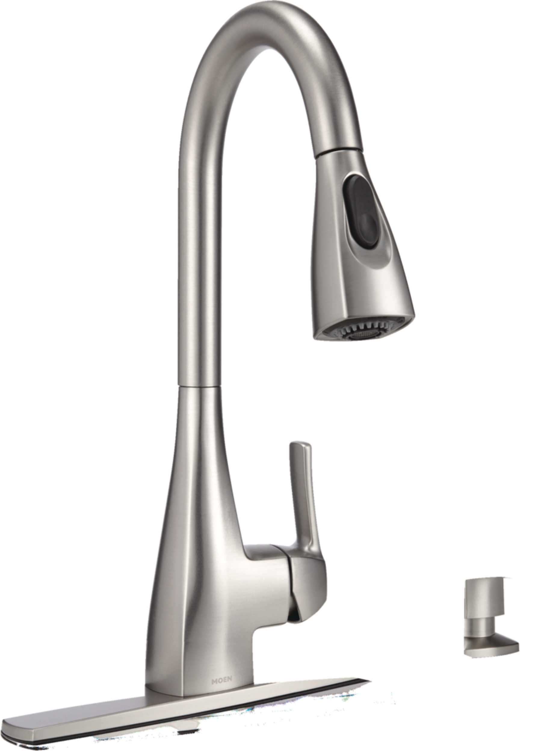 Moen® Kiran Single Handle Pull Down Kitchen Faucet, Brushed Nickel Front_Angled_Right