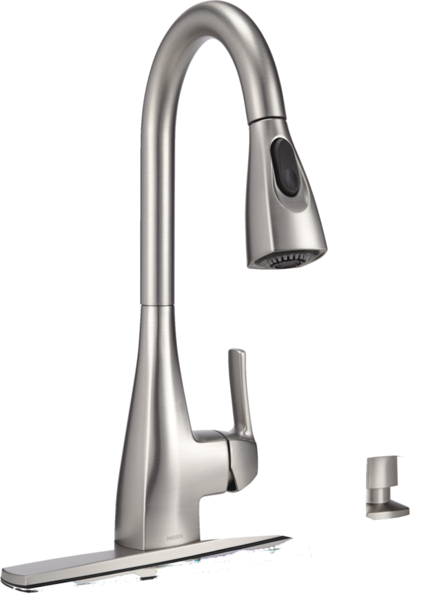 Moen® Kiran Single Handle Pull Down Kitchen Faucet, Brushed Nickel