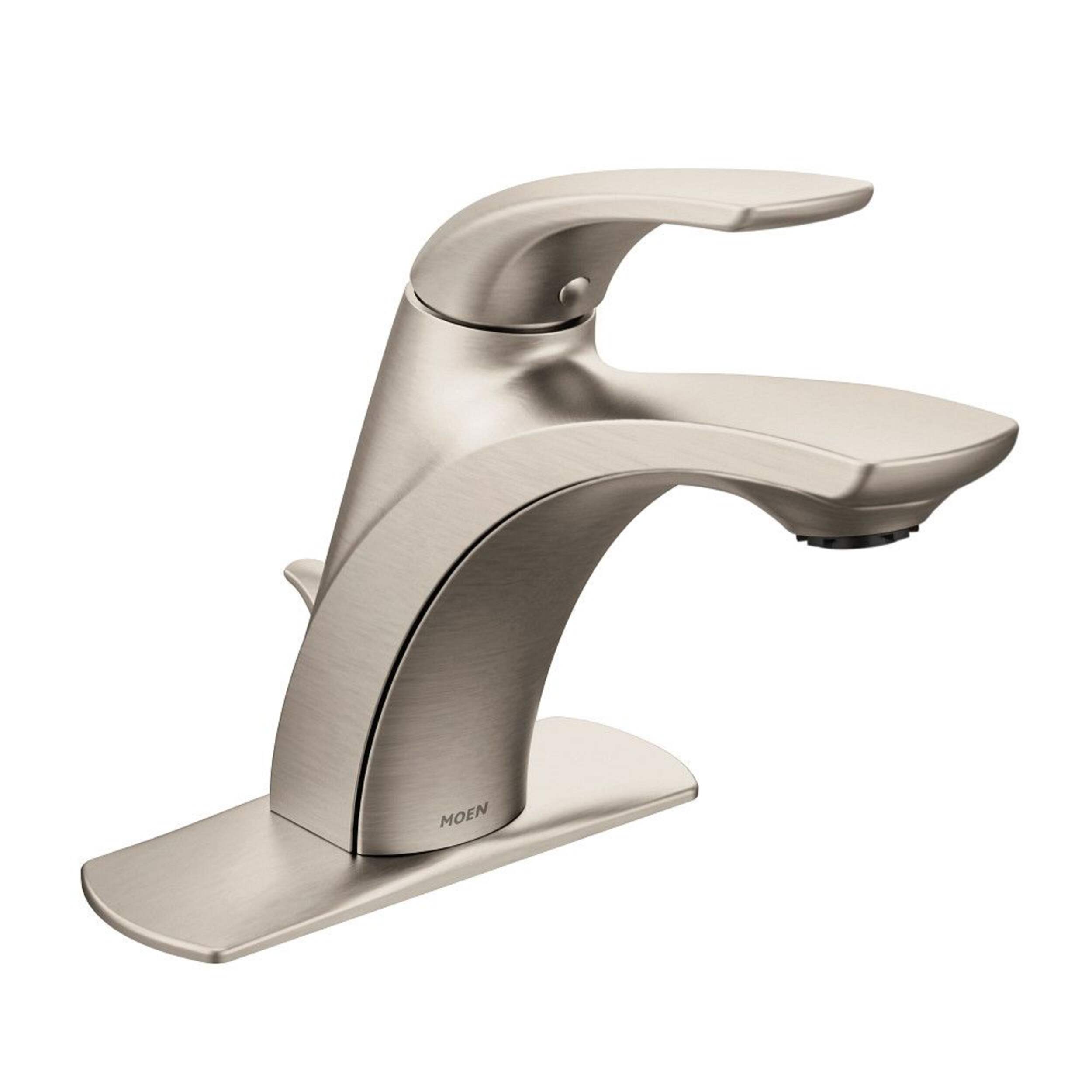 Moen Zarina Single Handle Bathroom Faucet, Spot Resist™ Brushed Nickel Front_Angled_Right