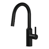 Robinet d'évier à bec rétractable et à poignée simple Danze Colby, noir mat Front_Three_Fourths_Angled_Left