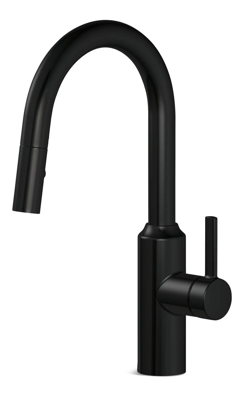 Robinet vertical pour évier avec bec cylindrique et finition de couleur  noire TRES - Habitium®