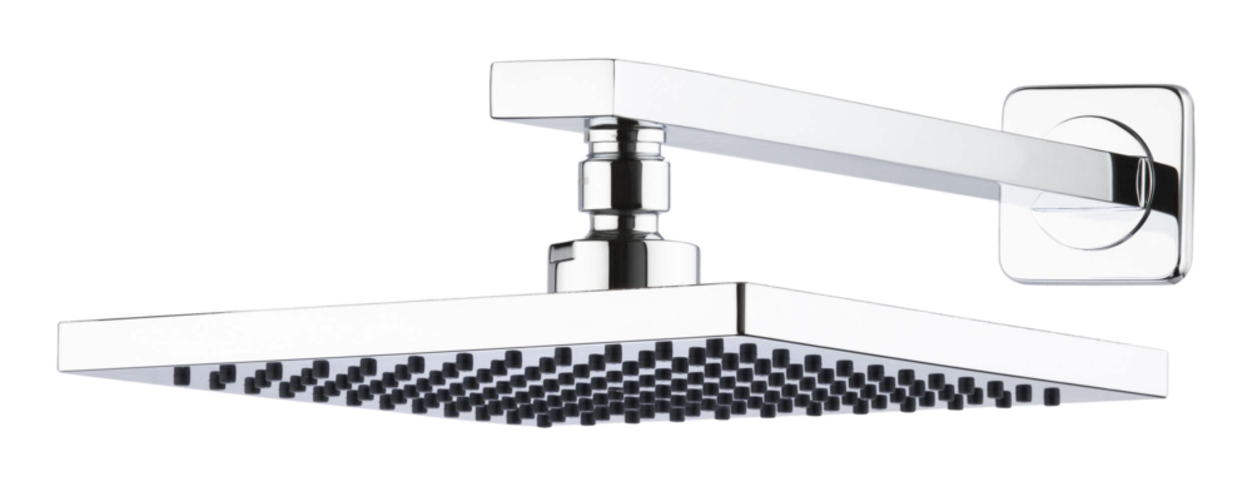 Pomme/bras de douche Pfister Vorena, effet de pluie, chrome Front_Angled_Left