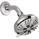 Pomme de douche de massage fixe Delta Faucet, 6 réglages, chrome Front_Angled_Right