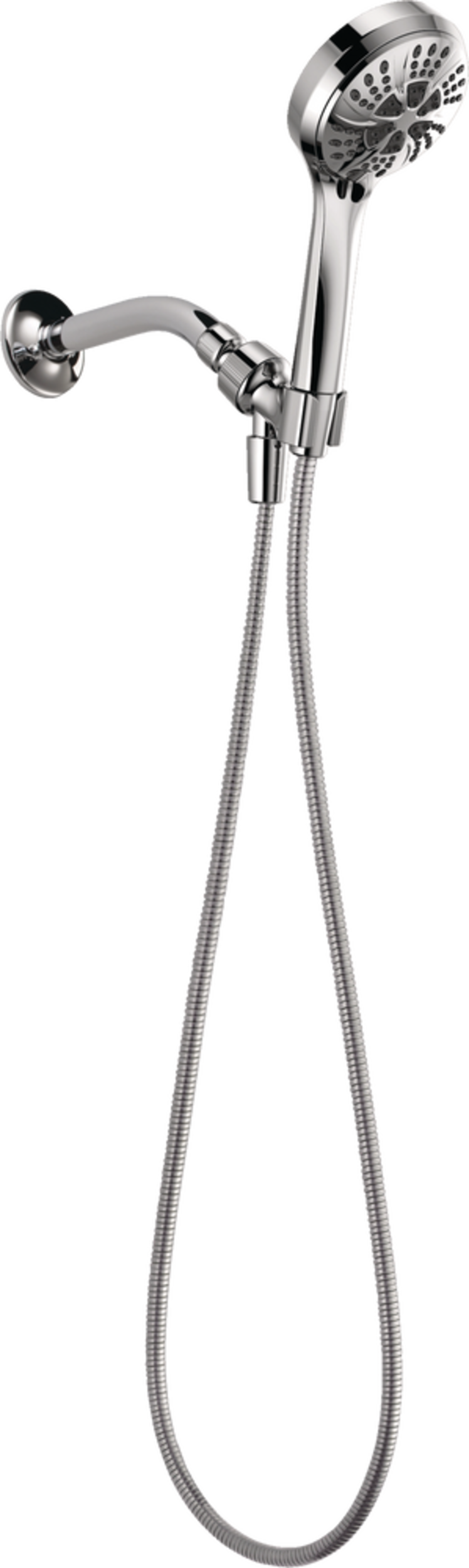 Pomme de douche à main à jet de massage Delta Faucet, 6 réglages, chrome Front_Angled_Right