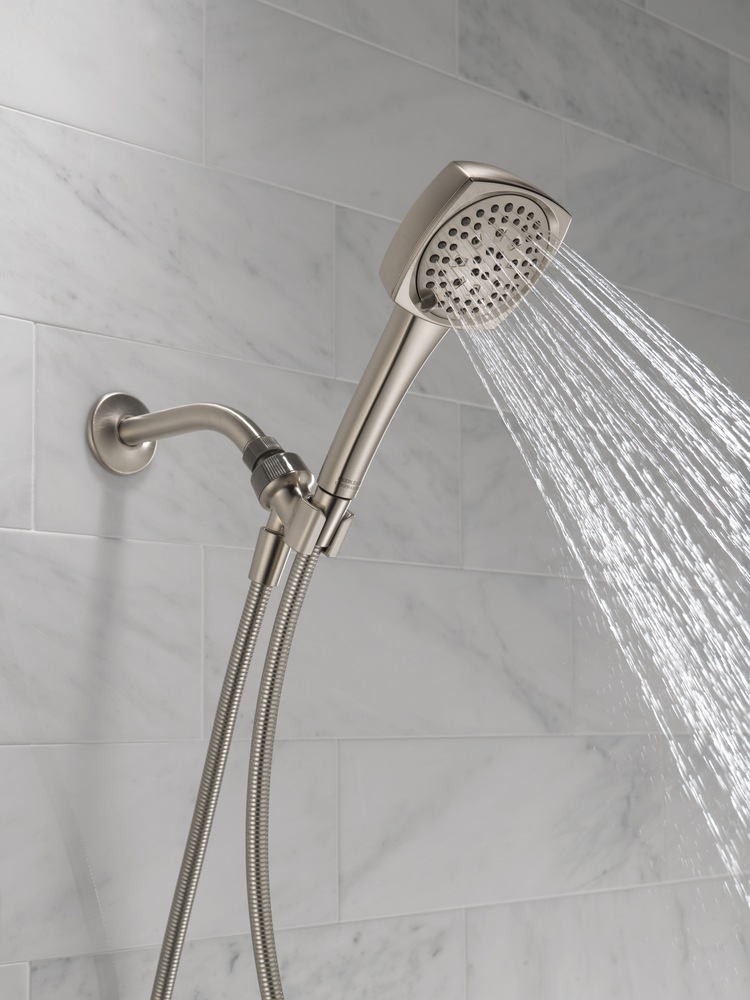 Peerless® 6Setting Square Massage Spray Handheld Shower Head, Brushed