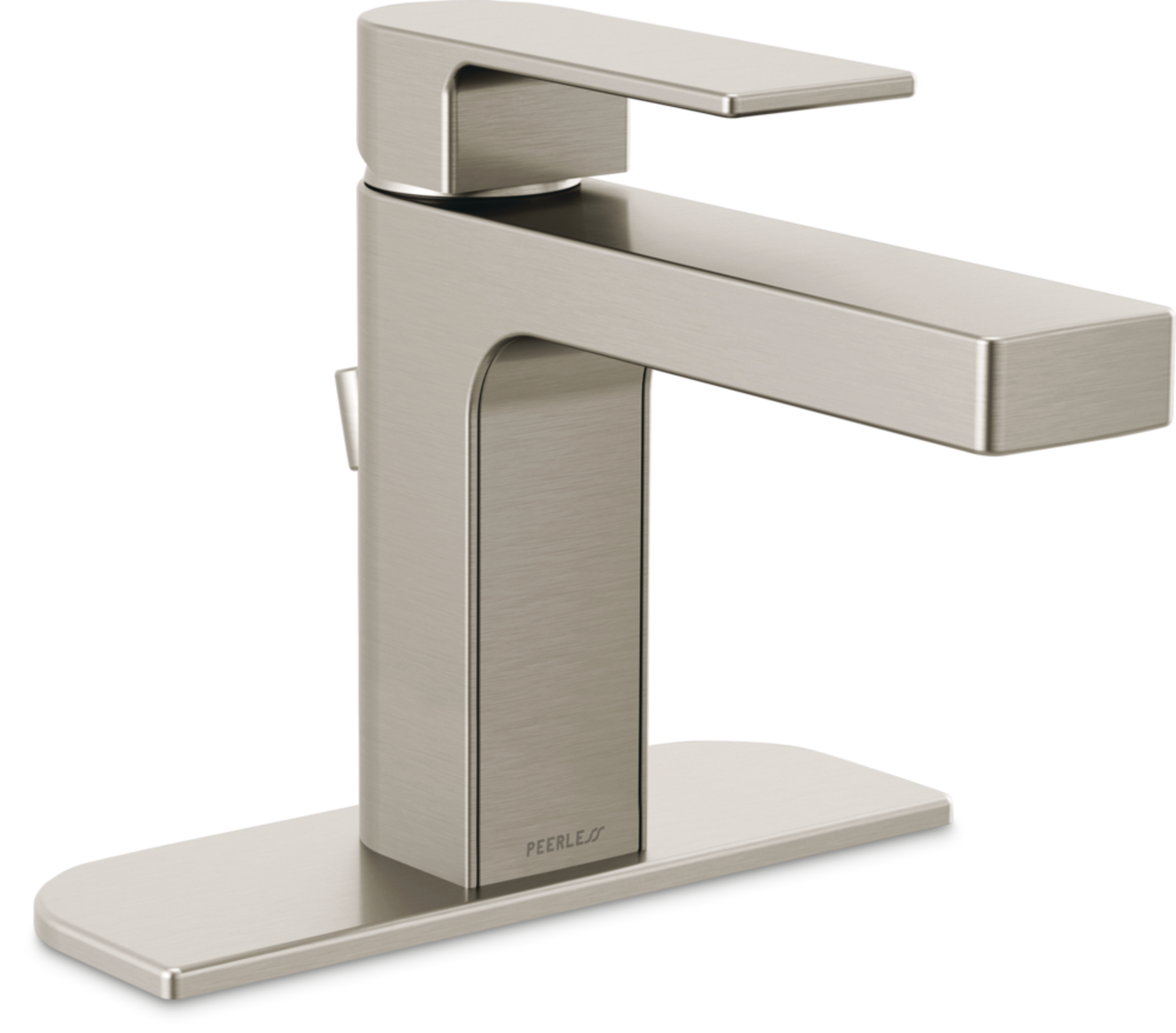 Peerless® Xander Single Handle Rigid Spout Single Hole Bathroom Sink Faucet WaterSense®&nbsp;Certified, Brushed Nickel Front_Three_Fourths_Angled_Right