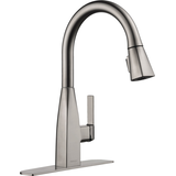 Peerless® Xander Single Handle High Arc Pull-Down Kitchen Faucet, Stainless Steel Front_Angled_Right