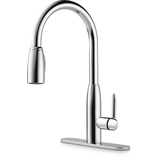 Peerless® Tunbridge Single Handle High Arc Pull Down Kitchen Faucet, Chrome Front_Three_Fourths_Angled_Left