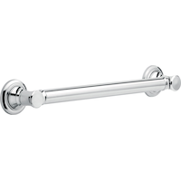 Delta Faucet Traditional Decorative Safety Bathroom Grab Bar, Chrome, 1.25x18-in Front_Three_Fourths_Angled_Right