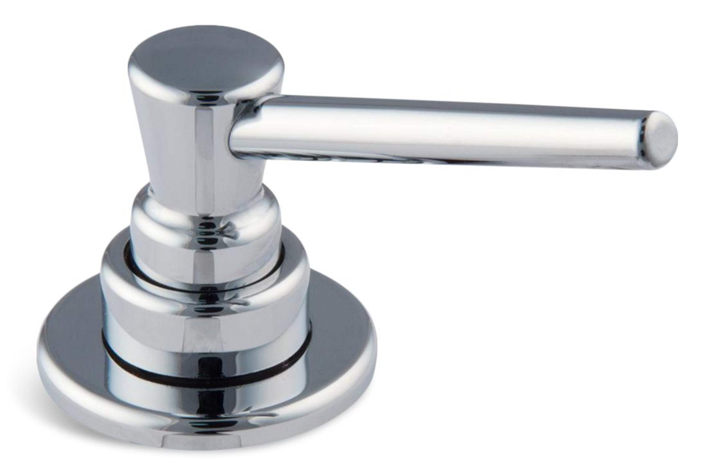 Delta Faucet Soap/Lotion Dispenser with Refill Funnel, Chrome Front_Three_Fourths_Angled_Right