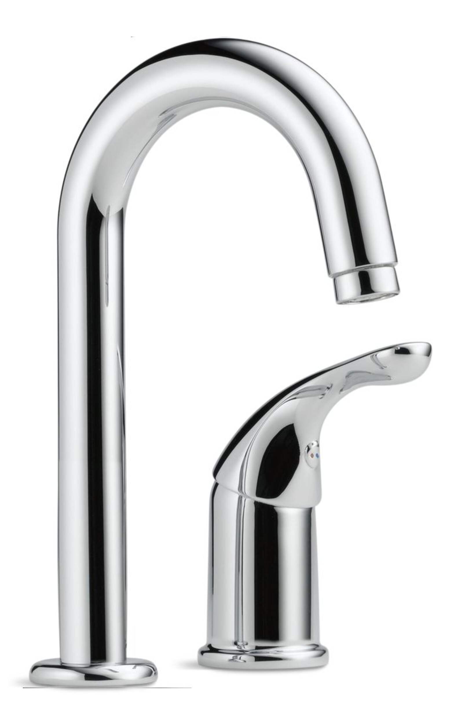 Robinet de bar/préparation Delta Faucet, poignée simple, chrome Front_Three_Fourths_Angled_Right