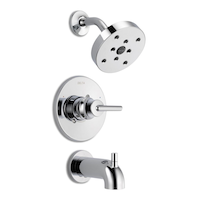 Pomme de douche Delta Faucet Trinsic Monitor à poignée simple H2Okinetic, série 14, pour baignoire et douche, finis variés Front_Three_Fourths_Angled_Right