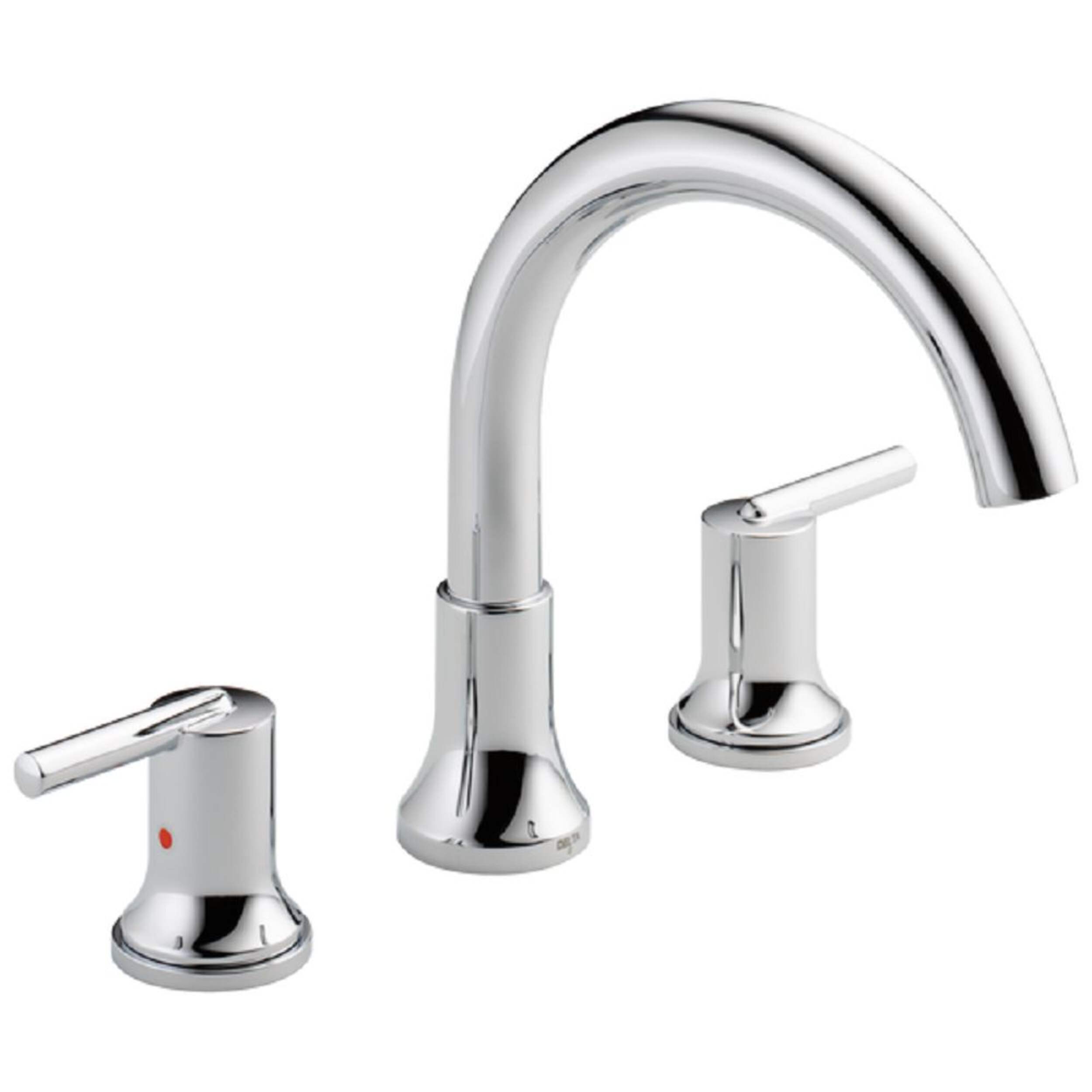 Delta Faucet Trinsic Roman Double Handle Bathtub & Shower Faucet Trim, Chrome Front_Three_Fourths_Angled_Right