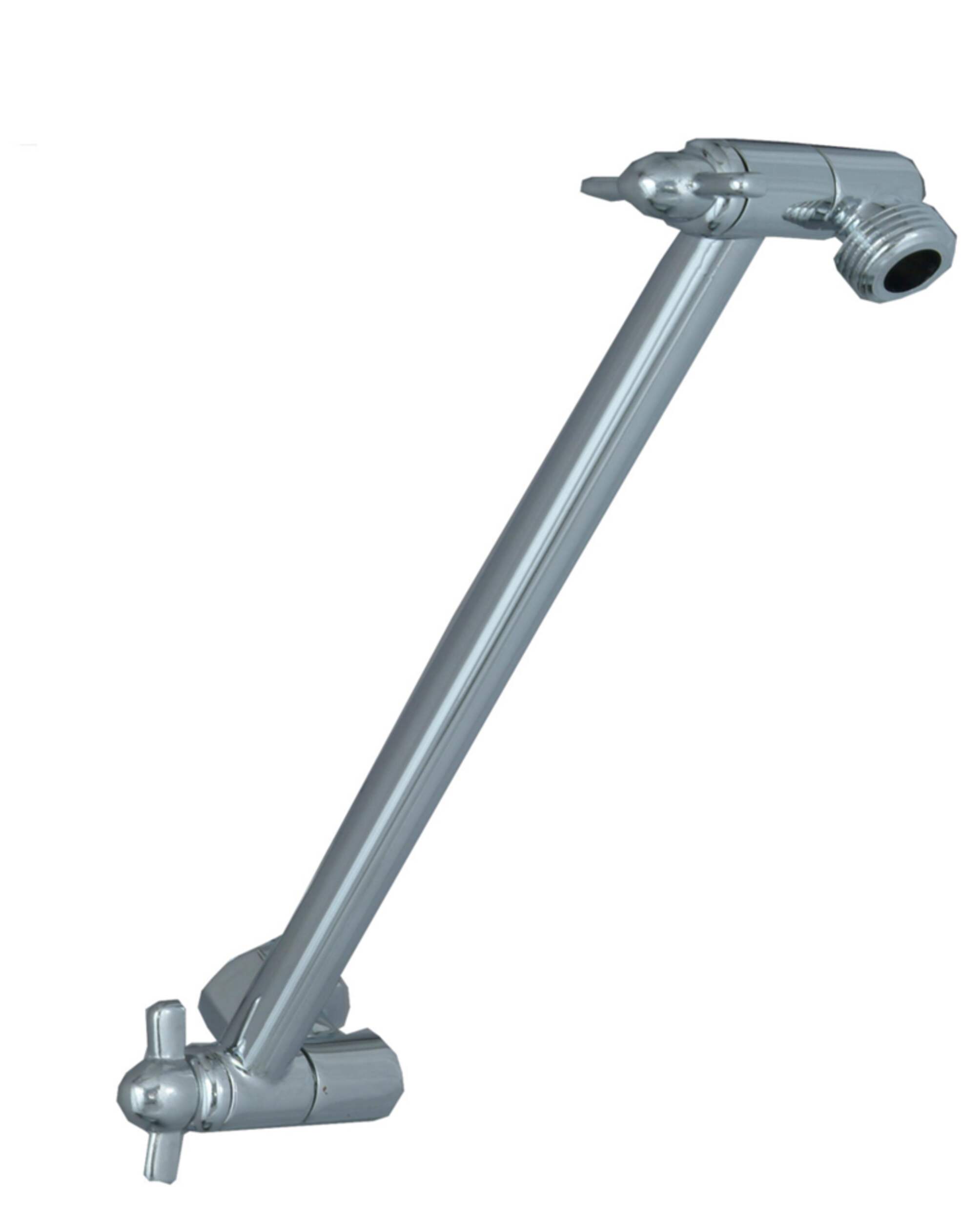 Rallonge de bras de douche réglable Delta, chrome Front_Three_Fourths_Angled_Right