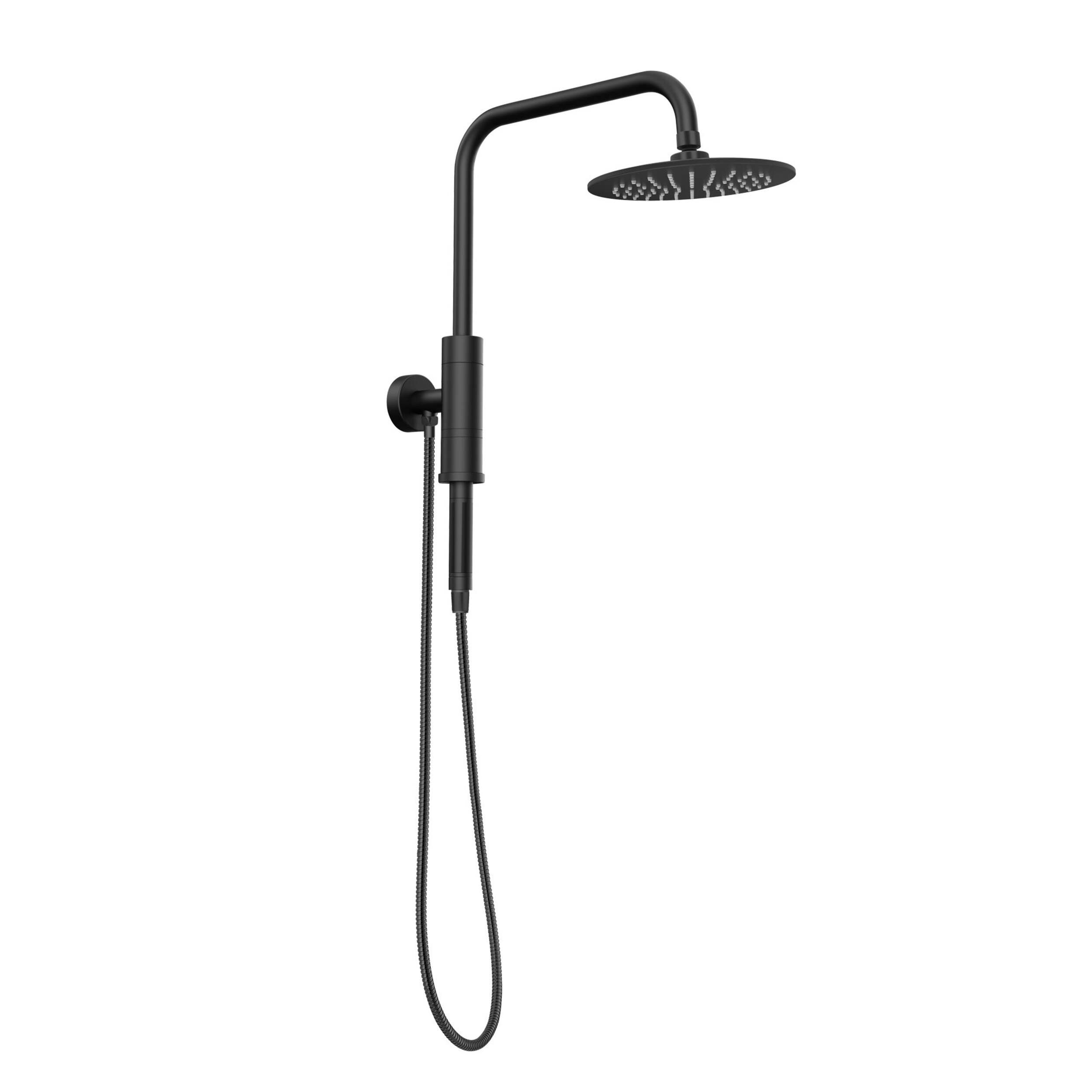 Système de douche à effet pluie Pulse ShowerSpas Aquarius, avec pomme de douche à main, noir mat Front_Angled_Right