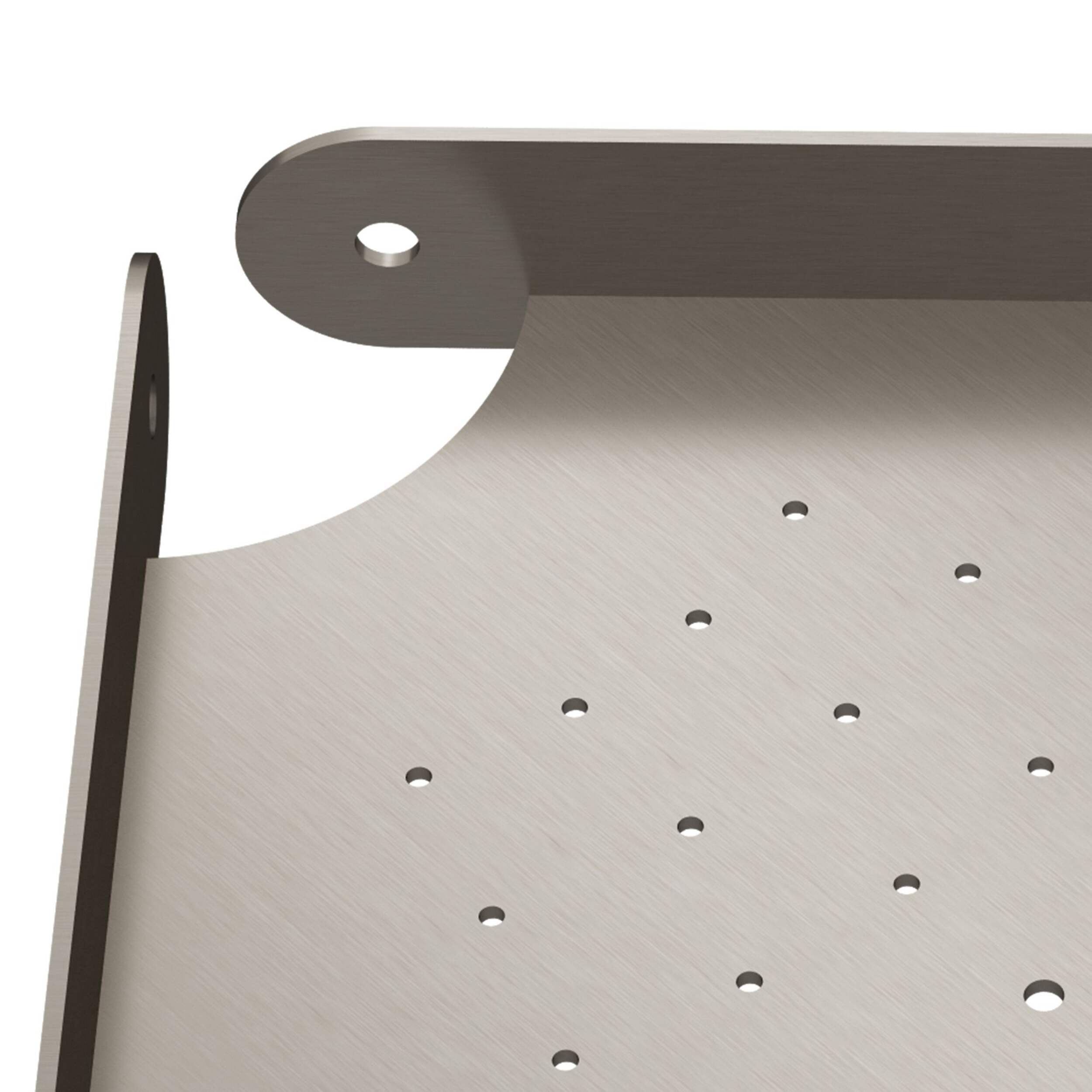 Pulse ShowerSpas ErgoCornerBar Bath Grab Bar, Brushed Stainless Steel Front_Three_Fourths_Angled_Right