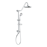 PULSE ShowerSpas Kauai III Retro-Fit Rain Shower System with Handheld Shower Head & Slide Bar, Chrome Front_Angled_Right